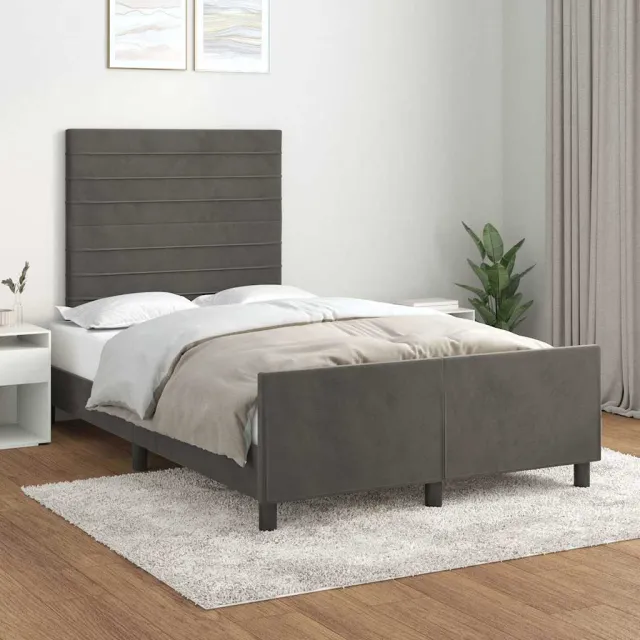 vidaXL Bedframe zonder matras 120x200 cm fluweel donkergrijs grijs