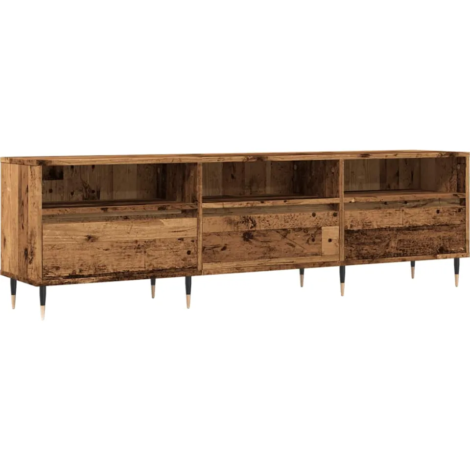 vidaXL Tv-meubel 150x30x44,5 cm bewerkt hout oud houtkleurig bruin, foto 3