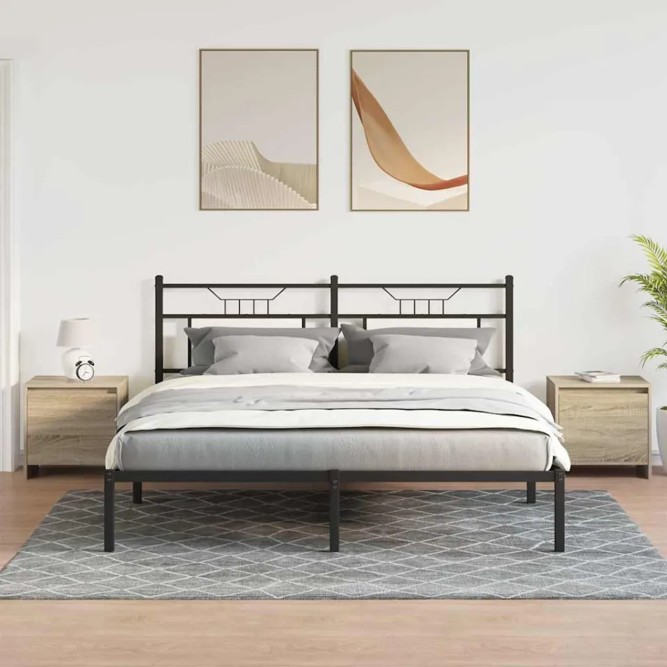 vidaXL Nachtkastjes 2 st 45x34x44,5 cm bewerkt hout sonoma eikenkleur, foto 3