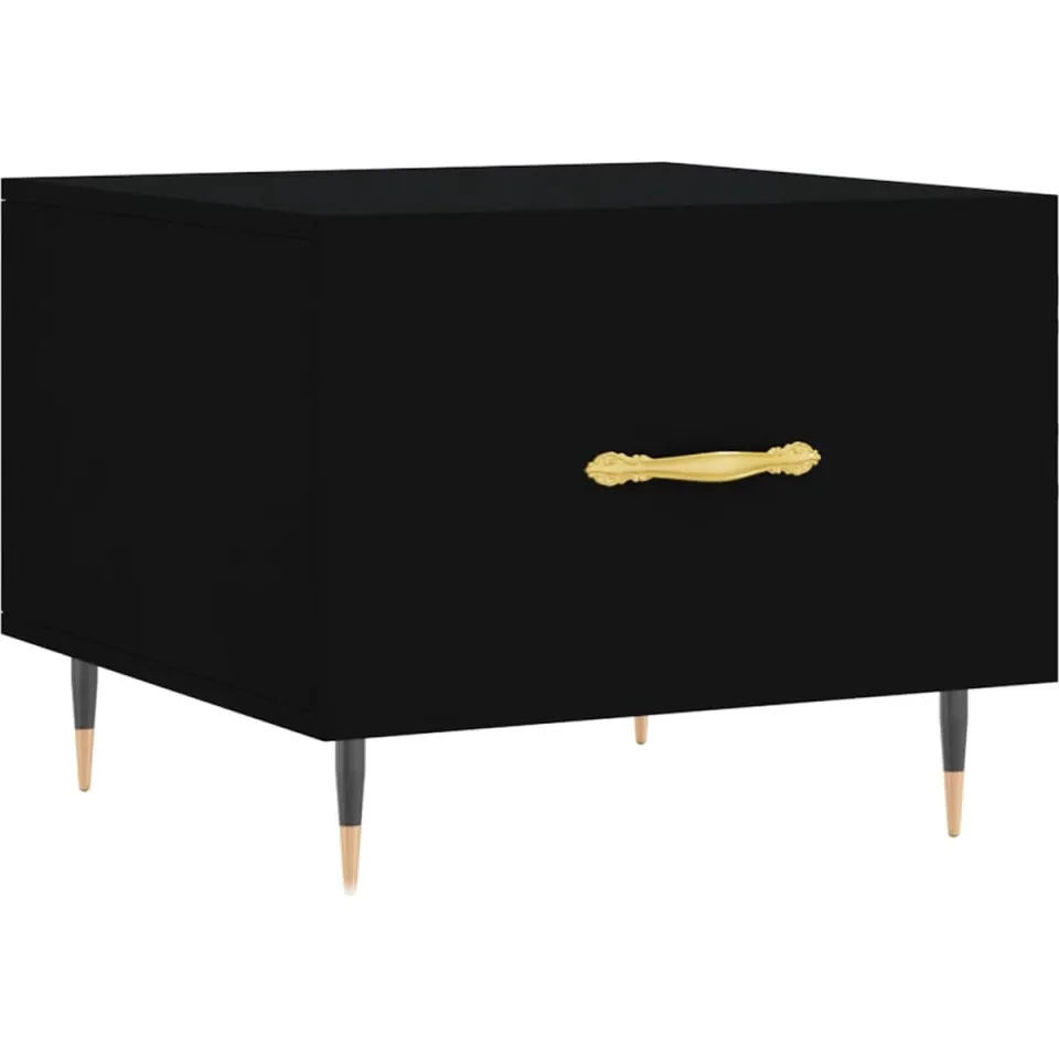 vidaXL Salontafel 50x50x40 cm bewerkt hout zwart, foto 3