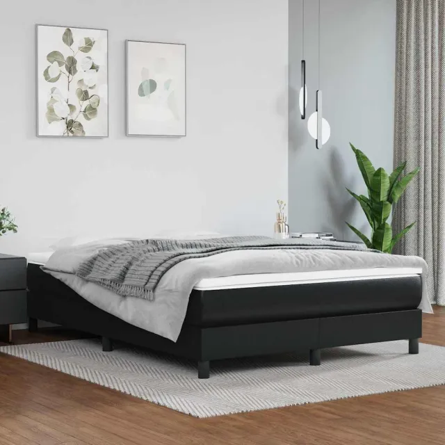 vidaXL Pocketveringmatras medium 140x190x20 cm kunstleer bruin