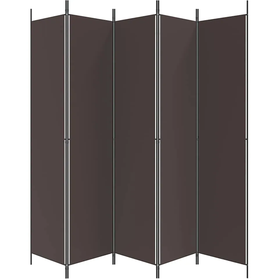 vidaXL Kamerscherm met 5 panelen 250x220 cm stof bruin, foto 5