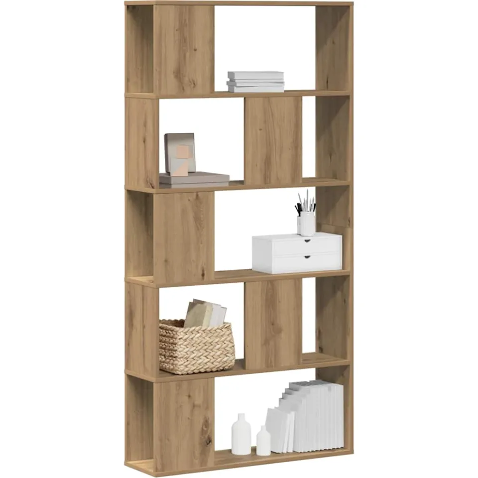 vidaXL Boekenkast 5-laags 80,5x23,5x162,5 cm hout artisanaal eiken Bruin