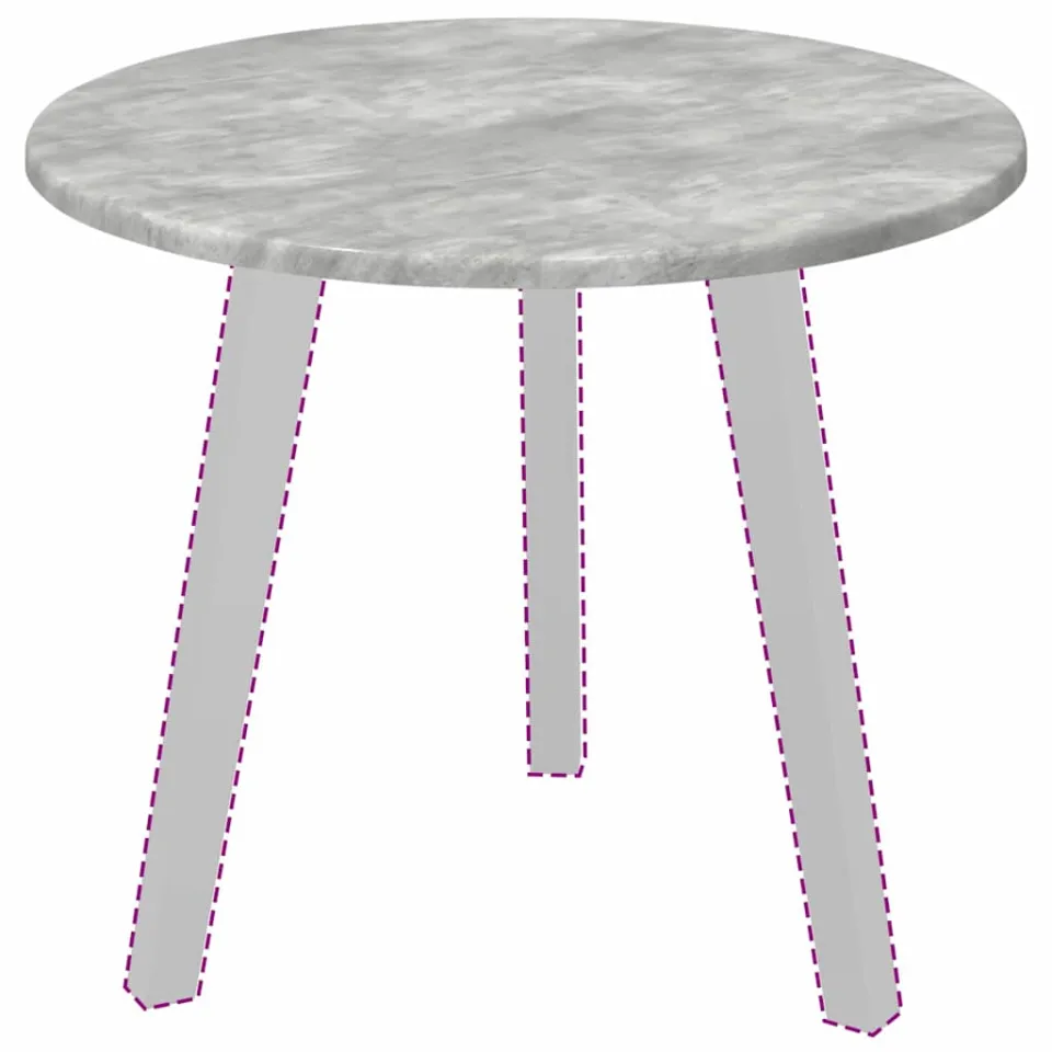 vidaXL Tafelblad Ø 50 x 1,5 cm Rond Bewerkt hout Betongrijs