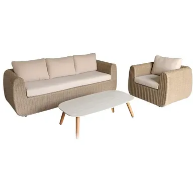 Central Park - Loungeset Kyma - Aluminium/wicker - Beige - 4 Personen