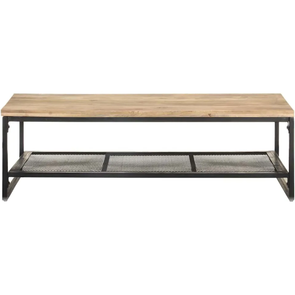 vidaXL Salontafel 110x60x35 cm massief mangohout bruin, foto 2