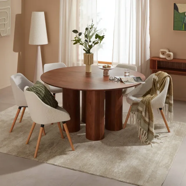NOUS Living eetkamertafel Hathi Walnoot