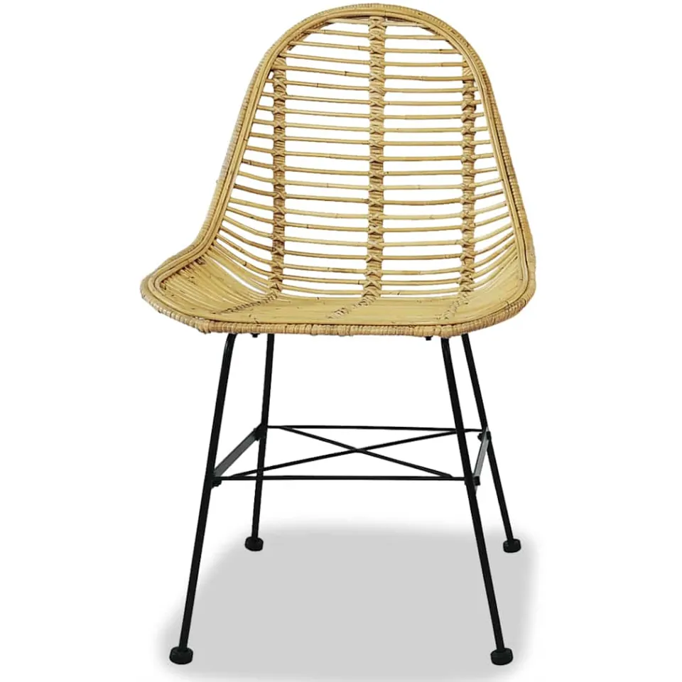 vidaXL Eetkamerstoelen 4 st natuurlijk rattan beige, foto 3