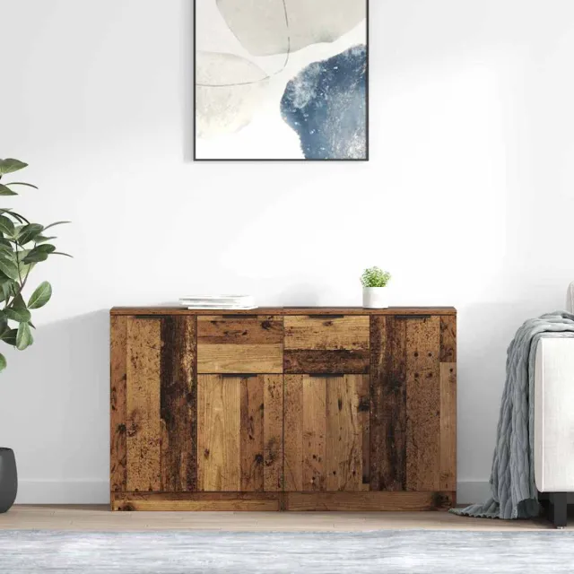 vidaXL Dressoirs 2 st Oud Hout 60 x 30 x 70 cm Bewerkt hout Bruin