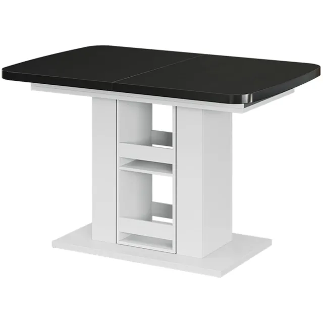 Vicco Eettafel Fenaro, Zwart/Wit, 120-160 x 80 cm