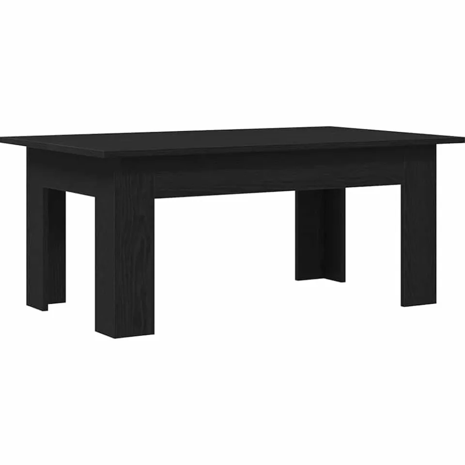 vidaXL Salontafel Zwart Eiken 100 x 60 x 42 cm Bewerkt hout