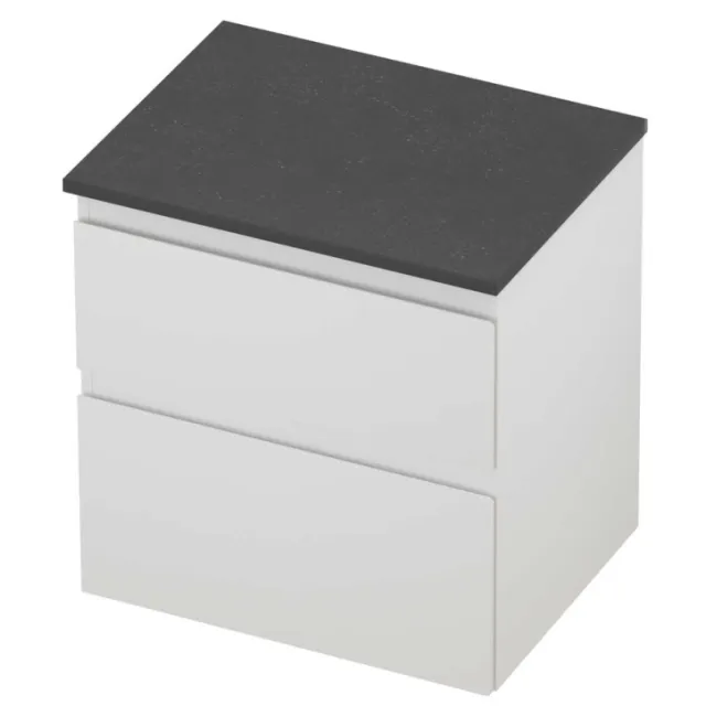 Proline Deck Badmeubelset Hardsteen Asymmetrisch 60x46x55 cm Blue Stone Mat Wit
