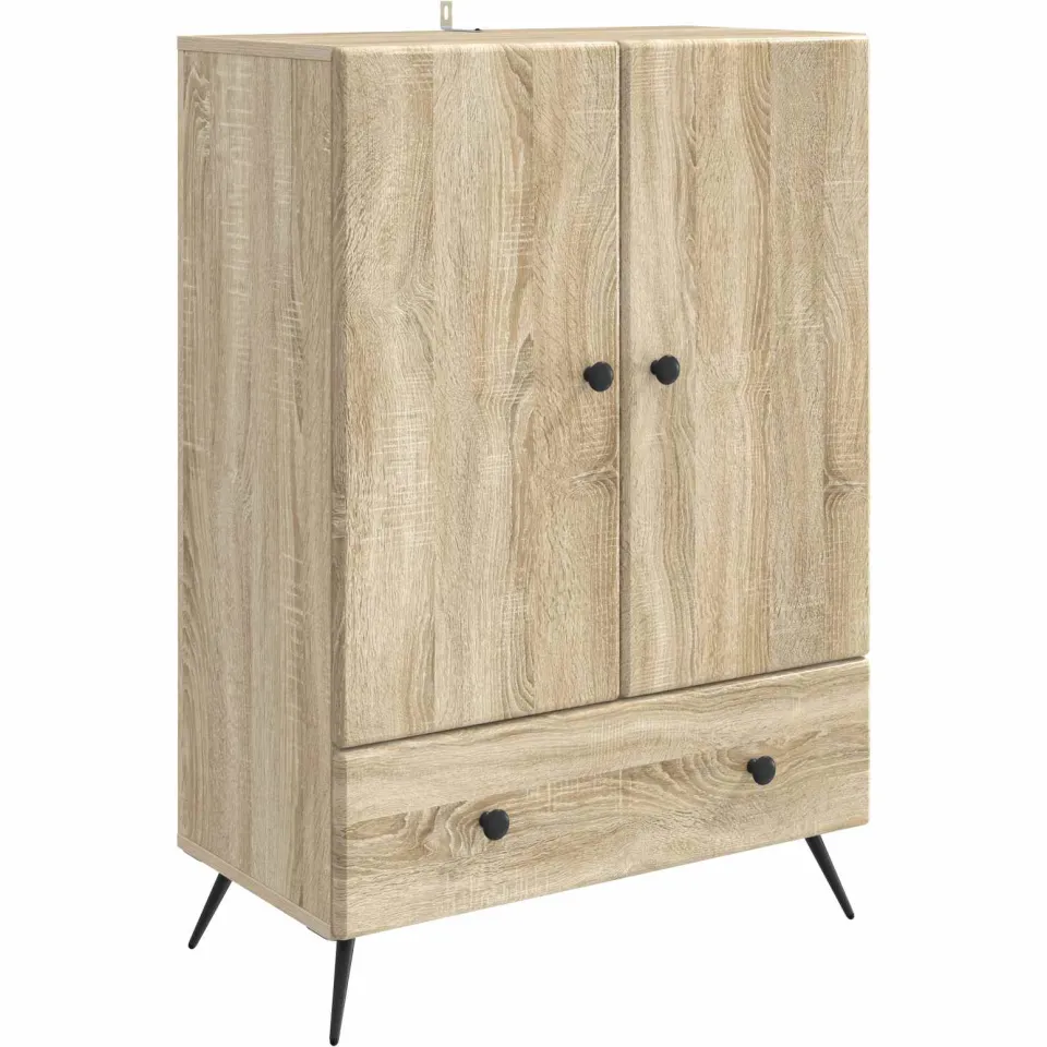 vidaXL Dressoir Sonoma Eiken 66 x 34,5 x 95 cm Bewerkt hout Bruin