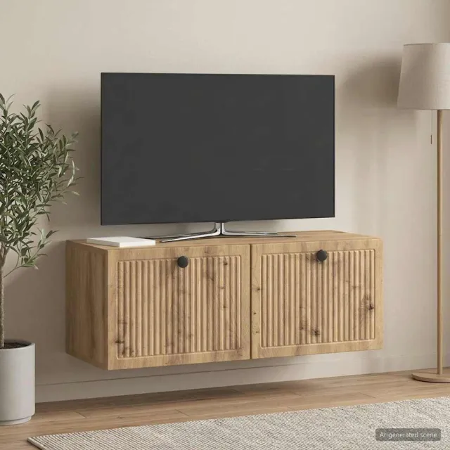 vidaXL Wandbeugel TV-kast 78,5 x 31 x 30 cm Artisanaal eiken, foto 2