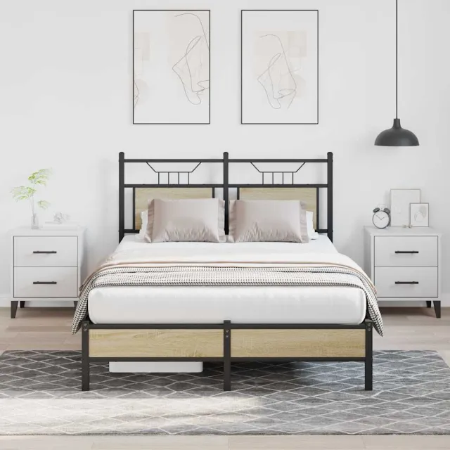 vidaXL Bedframe zonder matras hout sonoma eikenkleurig 120x190 cm