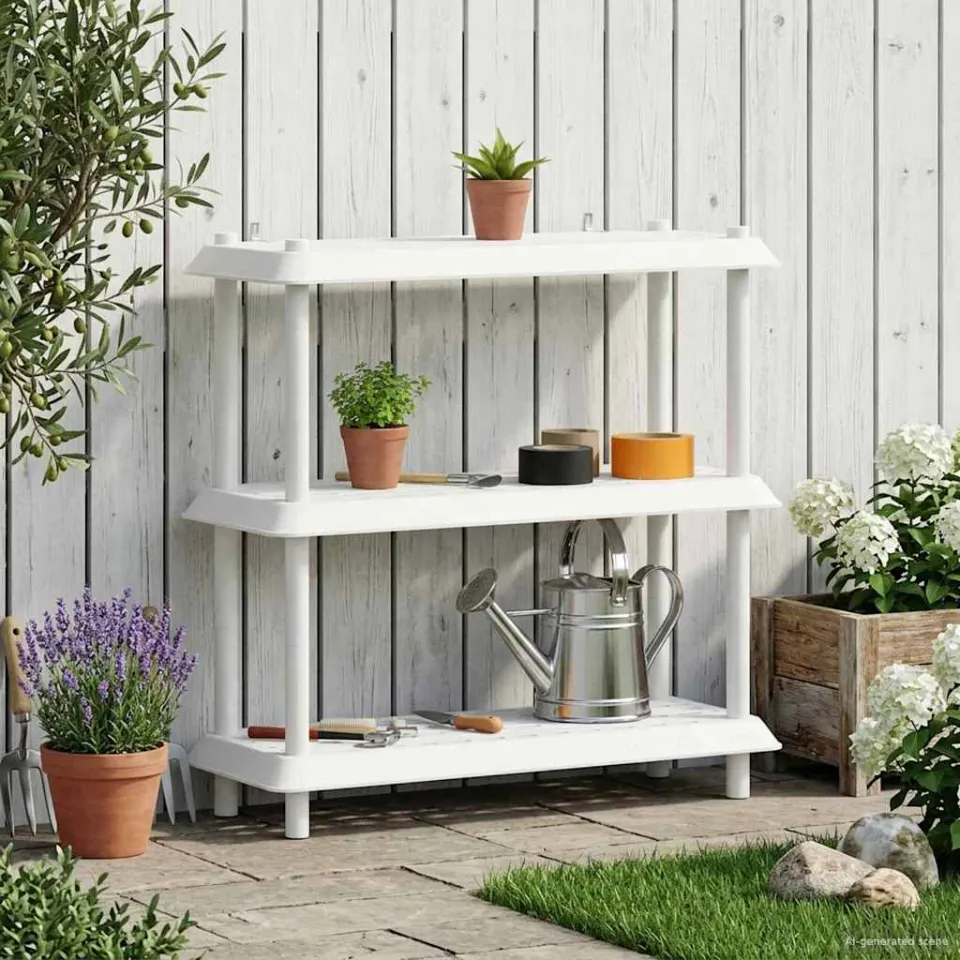 vidaXL Plankenunit 3-laags 100 x 40 x 96 cm PP Wit, foto 4