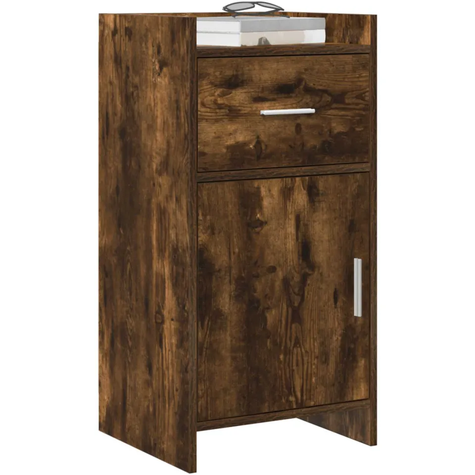 vidaXL Dressoir Gerookt eiken 40 x 36 x 80 cm Bewerkt hout Bruin