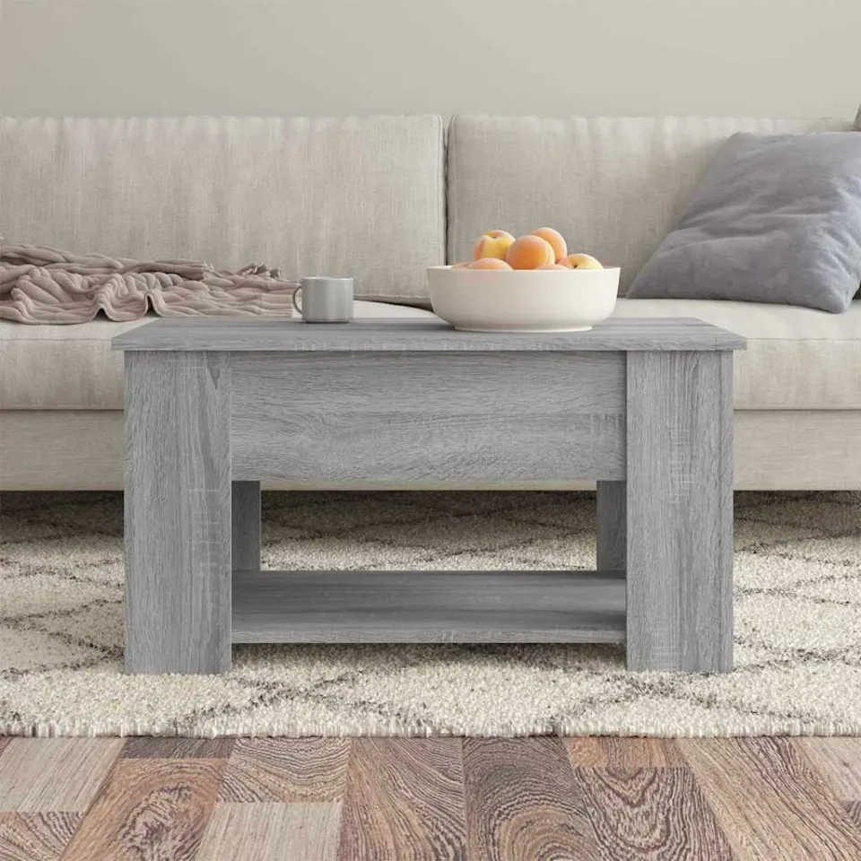 vidaXL Salontafel 79x49x41 cm bewerkt hout grijs sonoma eikenkleurig, foto 4