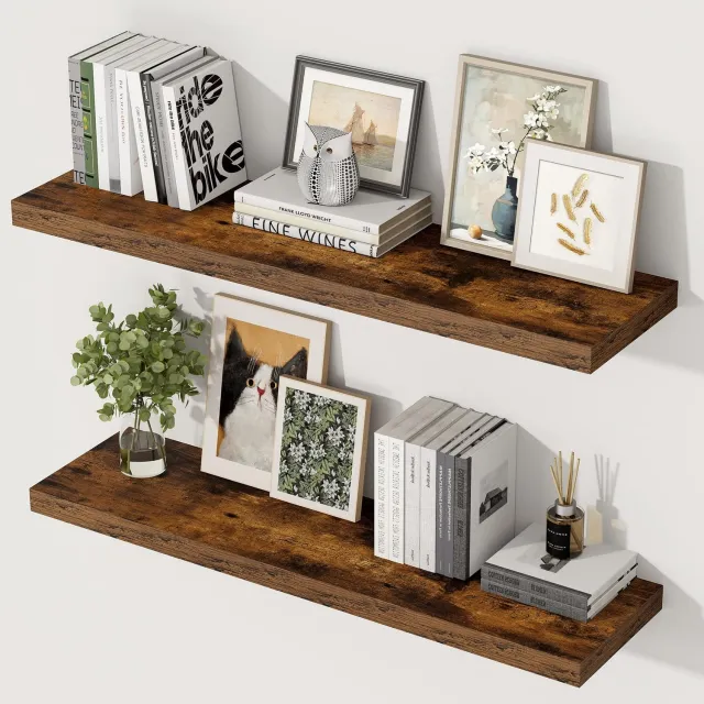 Duraxl Zwevende wandplank - 90 x 29,5 cm - Bruin - MDF