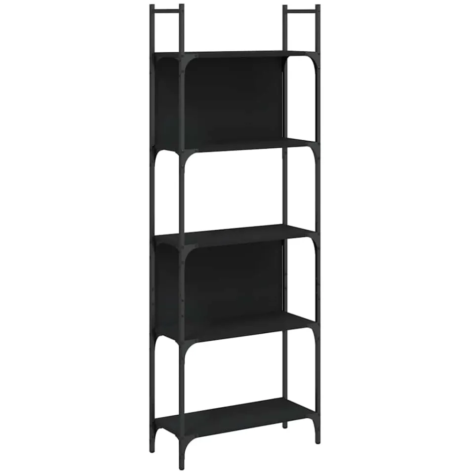 vidaXL Boekenkast 5-laags 60,5x24x166,5 cm bewerkt hout zwart