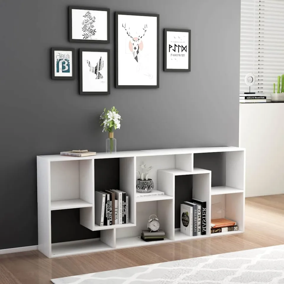 vidaXL Boekenkast 67x24x161 cm bewerkt hout wit, foto 3
