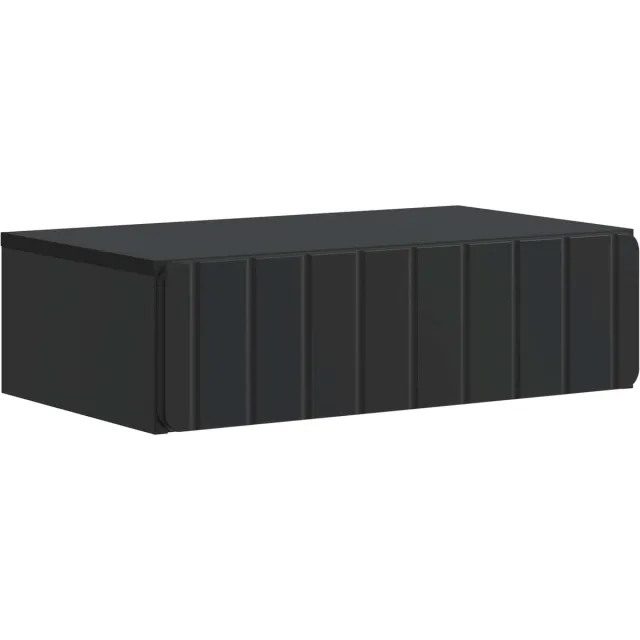 vidaXL Wandgemonteerde - Zijtafel - 59 - x - 34,5 - x - 17 - cm - Bewerkt - hout - Zwart