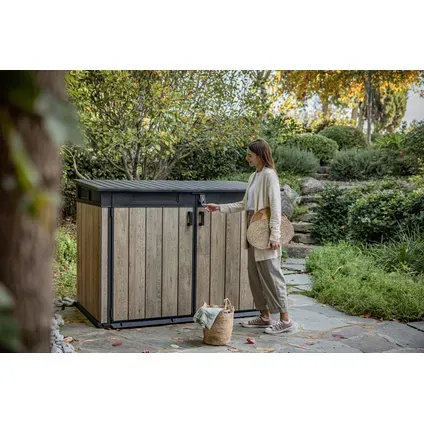 Keter Kussenbox Signature Ashwood - Houtlook - Grijs - 2020l - 190x109x132cm, foto 2