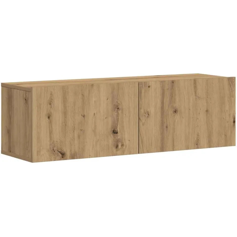 vidaXL Tv-wandkasten 3 st bewerkt hout artisanaal eikenkleurig Bruin