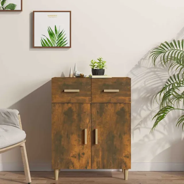 vidaXL Dressoir 69,5x34x89 cm bewerkt hout gerookt eikenkleurig, foto 2