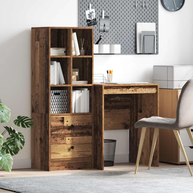 vidaXL Bureau Oudhout 105,5 x 50 x 127 cm 2 st Bruin