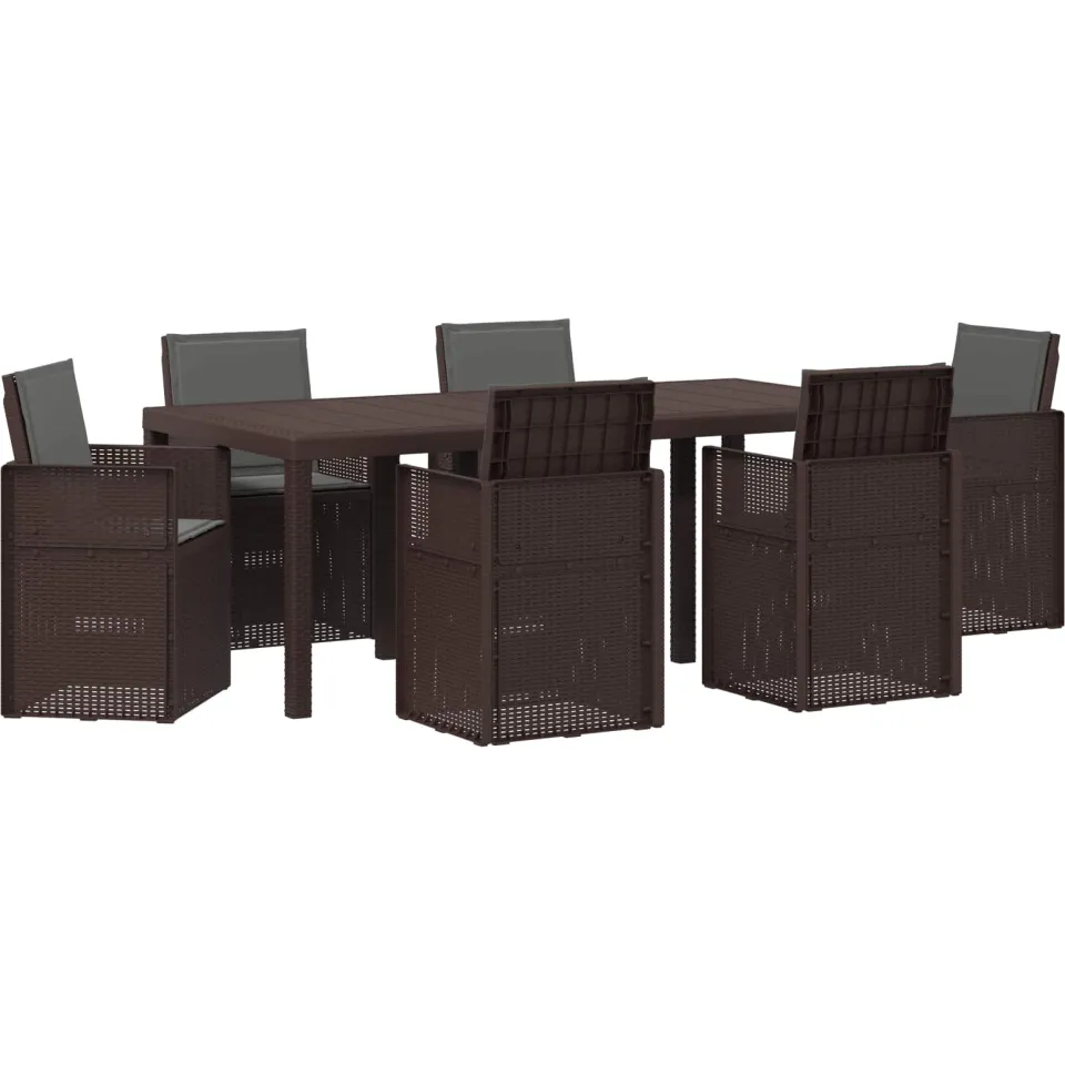 vidaXL Tuin eettafelset 7 st Bruin en antracietkleurig PP