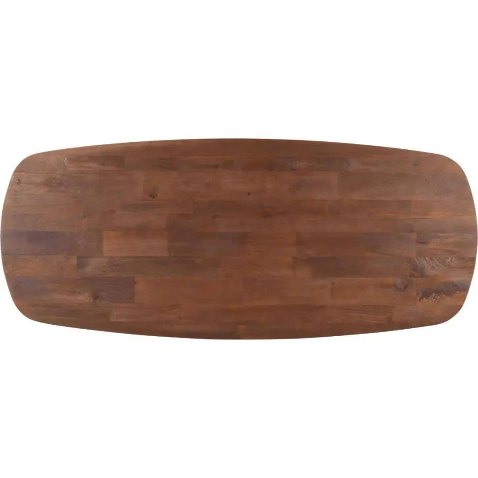 Giga Meubel Eettafel Majada - Deens Ovaal Donkerbruin Hout - 240x100x76cm, foto 5