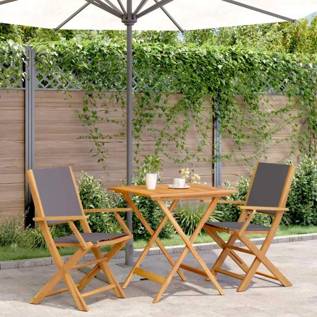 vidaXL 3-delige Bistroset stof en massief hout antracietkleurig, foto 2