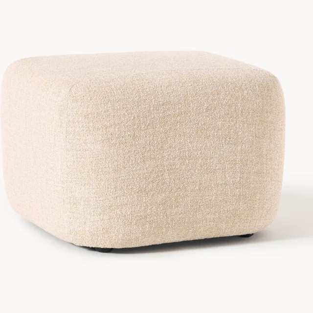 Westwing Collection Bouclé poef Wolke Roze