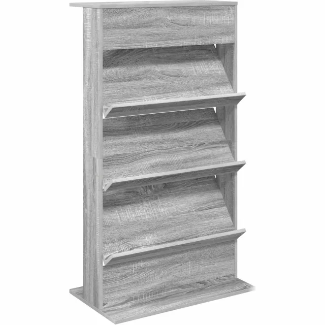 vidaXL Tijdschriftenrek - Grijs - Sonoma - 70 - x - 41 - x - 126 - cm - Bewerkt - hout Grijs sonoma