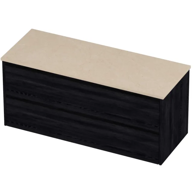 Proline Deck Badmeubelset Hardsteen Symmetrisch 120x46x55 cm Sand Stone Black Oak Eiken