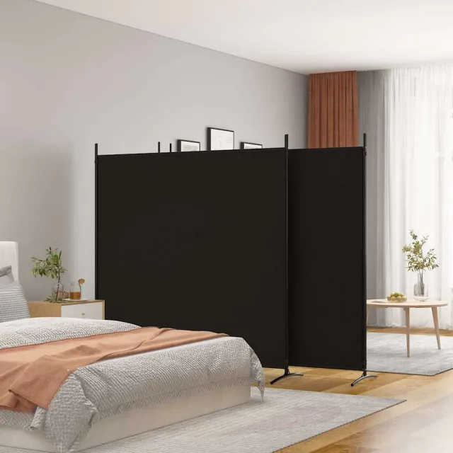 vidaXL Kamerscherm met 4 panelen 698x180 cm stof zwart, foto 2