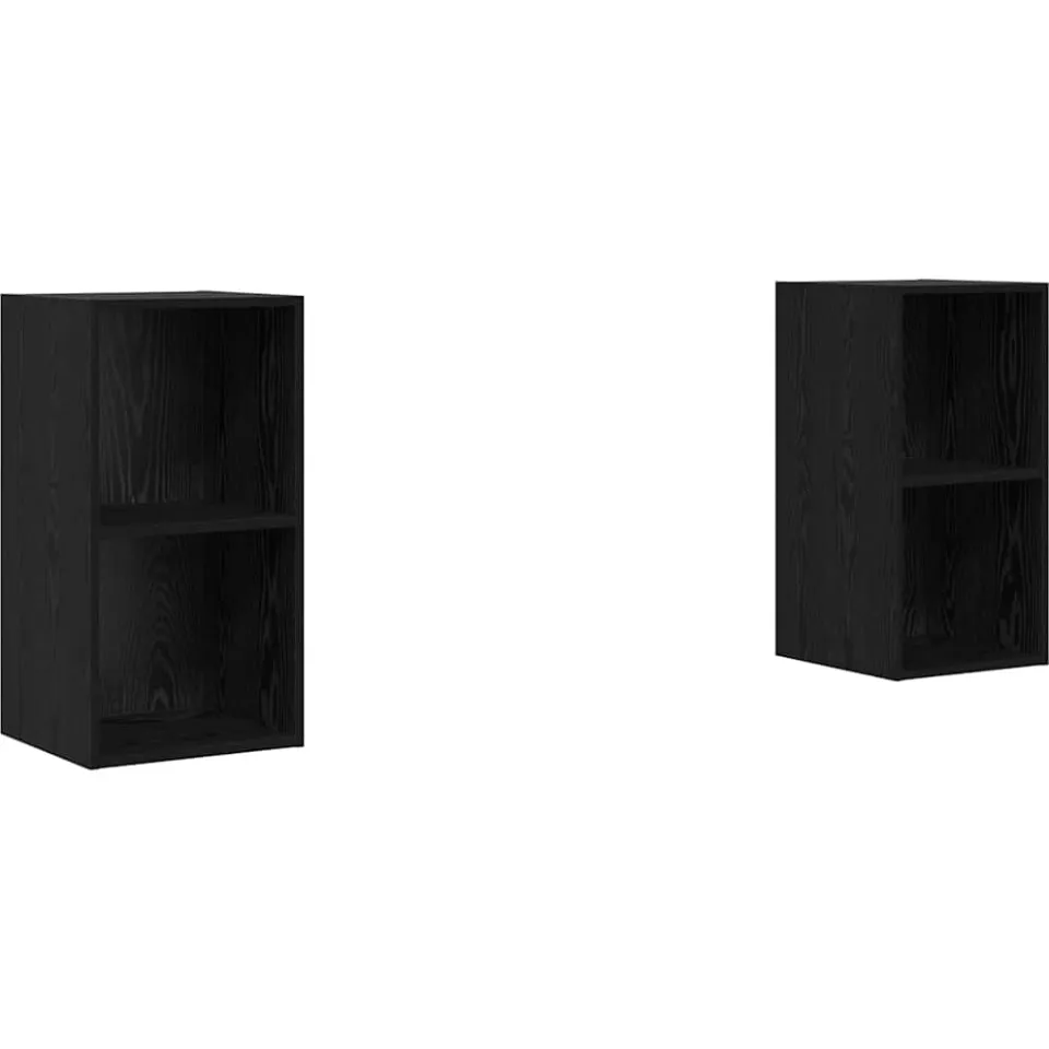 vidaXL Tv-meubelset 2 st 37 x 37 x 72 cm Zwart Eiken, foto 3