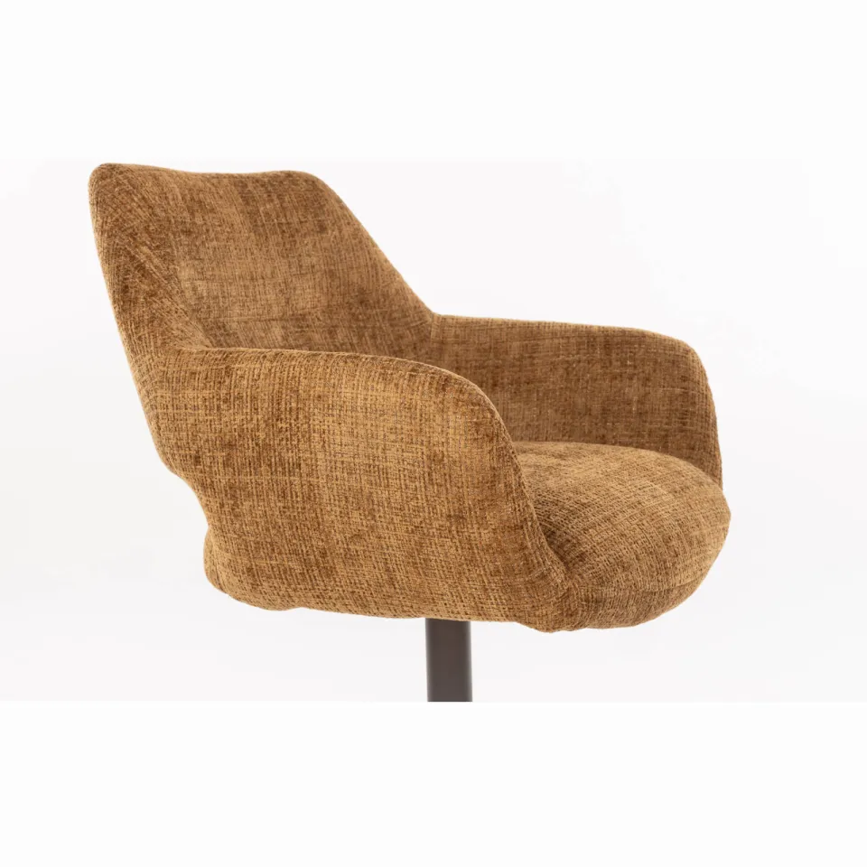 Housecraft Living Merel draaibare eetkamerstoel met armleuningen bruin
