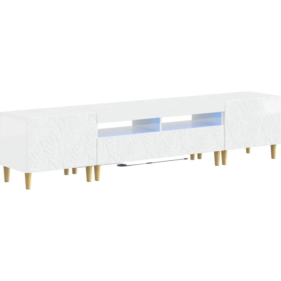 vidaXL 3-delige LED TV-kast DELFT Hoogglans Wit Bewerkt hout