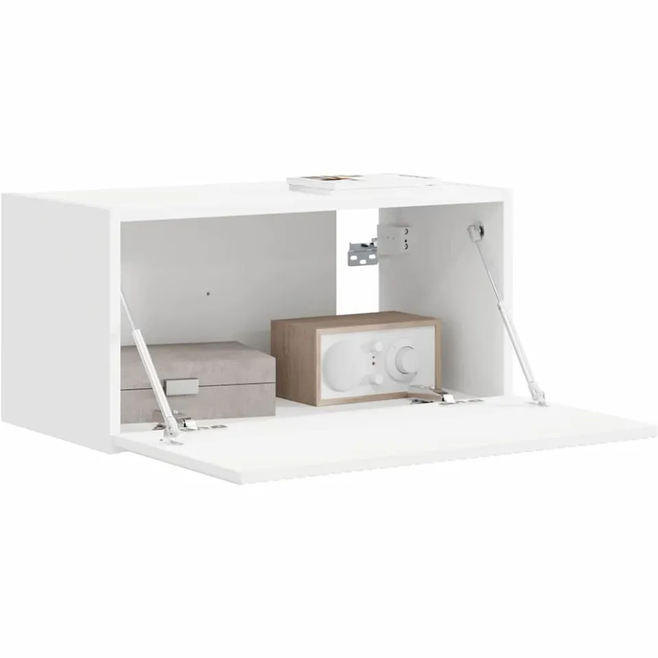 vidaXL TV Wandkast 60 x 31 x 29,5 cm Wit Bewerkt hout