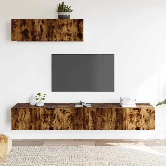 vidaXL 3-delige Tv-meubelset bewerkt hout gerookt eikenkleurig, foto 2