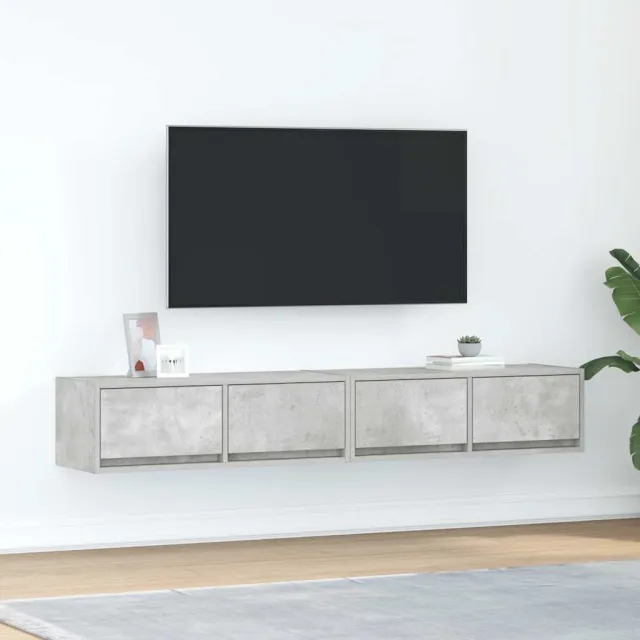 vidaXL Tv-meubels 2 st 80x31x25,5 cm bewerkt hout betongrijs grijs, foto 2