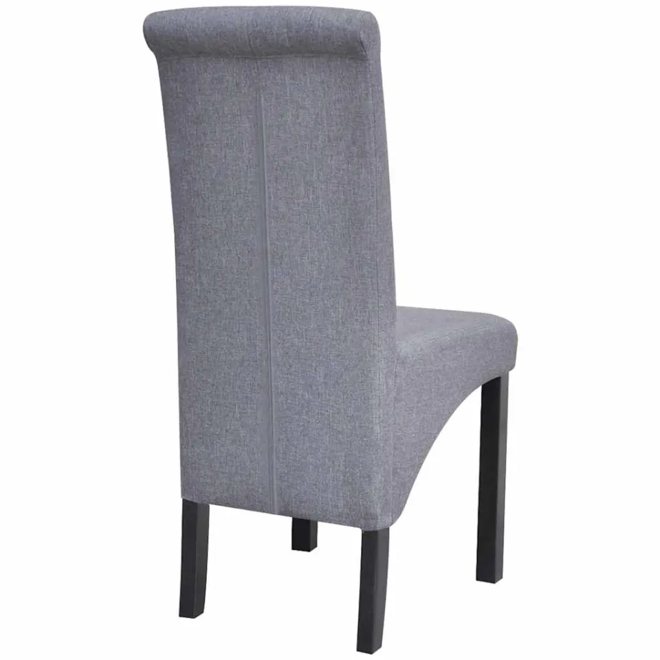 vidaXL Eetkamerstoelen 4 st stof lichtgrijs grijs, foto 4