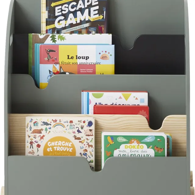 vertbaudet Boekenrekje op wieltjes SERIE SCHOOL Groen