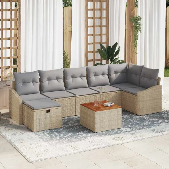 vidaXL Tuin Sofa Set 8 st Poly riet bruin, foto 2