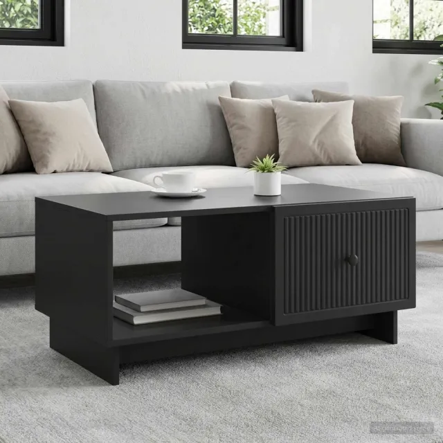 vidaXL Salontafel Zwart 90 x 50 x 40 cm Bewerkt hout, foto 2
