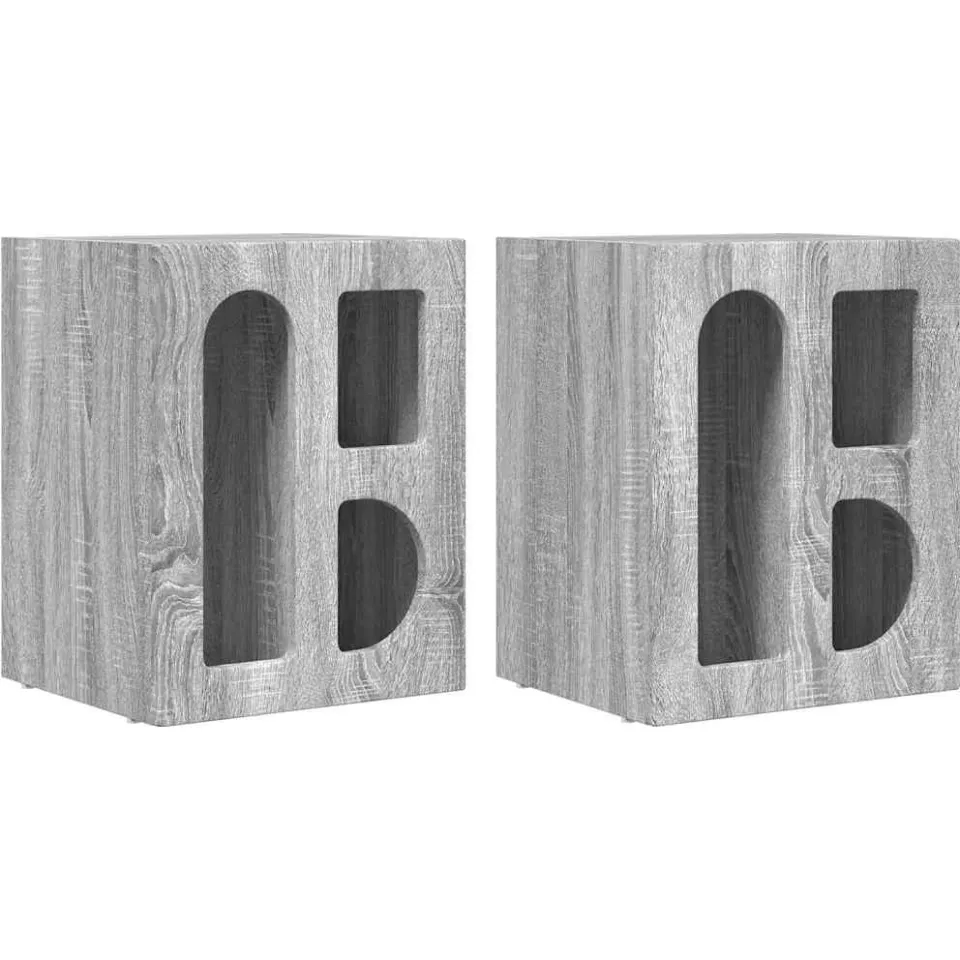 vidaXL Nachtkastje ELST 2 st Grijs Sonoma 40 x 35 x 50 cm Bewerkt hout, foto 3