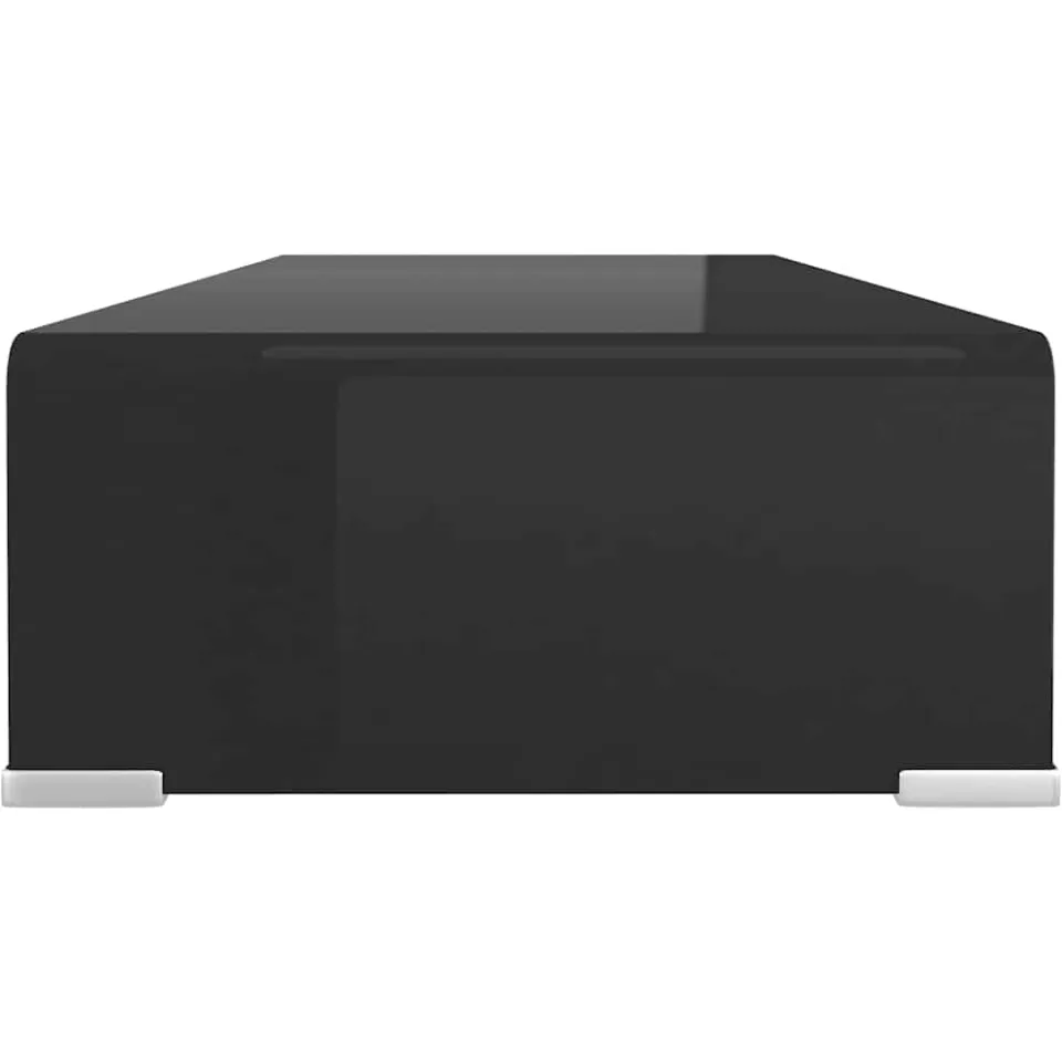 vidaXL Tv-meubel/monitorverhoger zwart 70x30x13 cm glas, foto 4