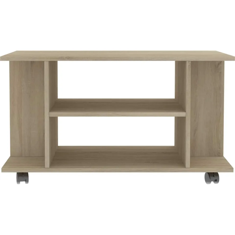 vidaXL Tv-meubel met wieltjes 80x40x45 cm bewerkt hout sonoma eiken Bruin